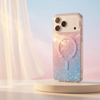Coque de téléphone magnétique IMD en acrylique transparent à motif coquillage fantaisie pour iPhone 18 Pro 17 Pro, couleur dégradée, antichute