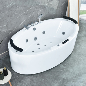 Mandrex lujo moderno 2 metros de forma ovalada acrílico independiente bañera Vortex Surf burbuja masaje característica cuadrado remojo Spa - Product Image 1