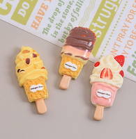 Breloques en résine crème glacée fraise, motifs alimentaires de dessin animé, accessoires de bijoux DIY faits à la main, boucles de chaussures