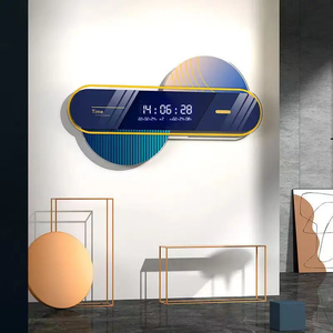 Horloge murale numérique d'intérieur au design é<span class=keywords><strong>l</strong></span>égant 80x45cm, prix usine, horloges LED pas chères pour la décoration intérieure, horloge suspendue, dropshipping DDP - Product Image 3