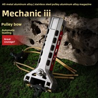 Slingshot automatique mécanique, en alliage d'aluminium CNC, entièrement métallique, avec chargeur, pratique pour l'extérieur, catapulte pour adultes, pour l'entraînement