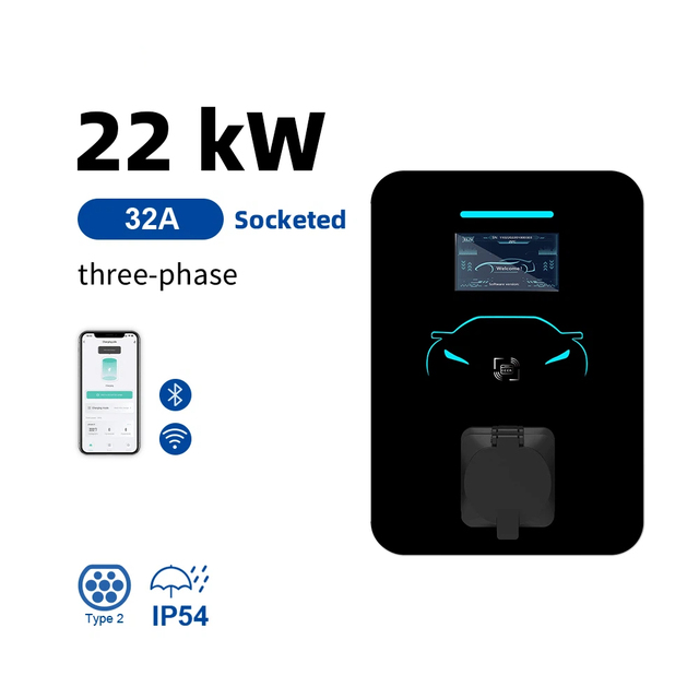 Elite 22kW Smart EV Wallbox 3 Phase 32A Wi-Fi App Management Remote Monitoring New Residential Charging Point Solution IP54 1