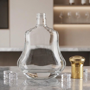 Botella de Licor de Vidrio de Lujo con Forma de Pera de 700 ml, Envase Transparente Personalizado para <span class=keywords><strong>Vodka</strong></span>, Whisky, Brandy, Empaque Premium - Product Image 2