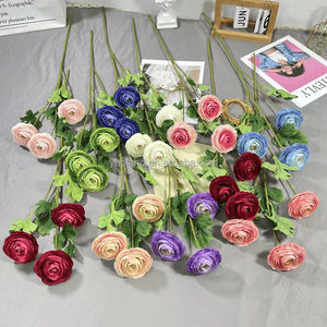 H277 Camélia goutte de rosée à trois têtes, Camélia brosse à cheveux, Composition florale pour réception de <span class=keywords><strong>mariage</strong></span>, Fleurs artificielles, Décoration intérieure - Product Image 2