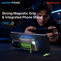 QSF Mini Power Bank Ultra Tipis Kapasitas Tinggi 10000mah Pengisian Daya Nirkabel Magnetik 20W Pengisi Daya Cepat Layar LED Kabel Terintegrasi-Tipe-C