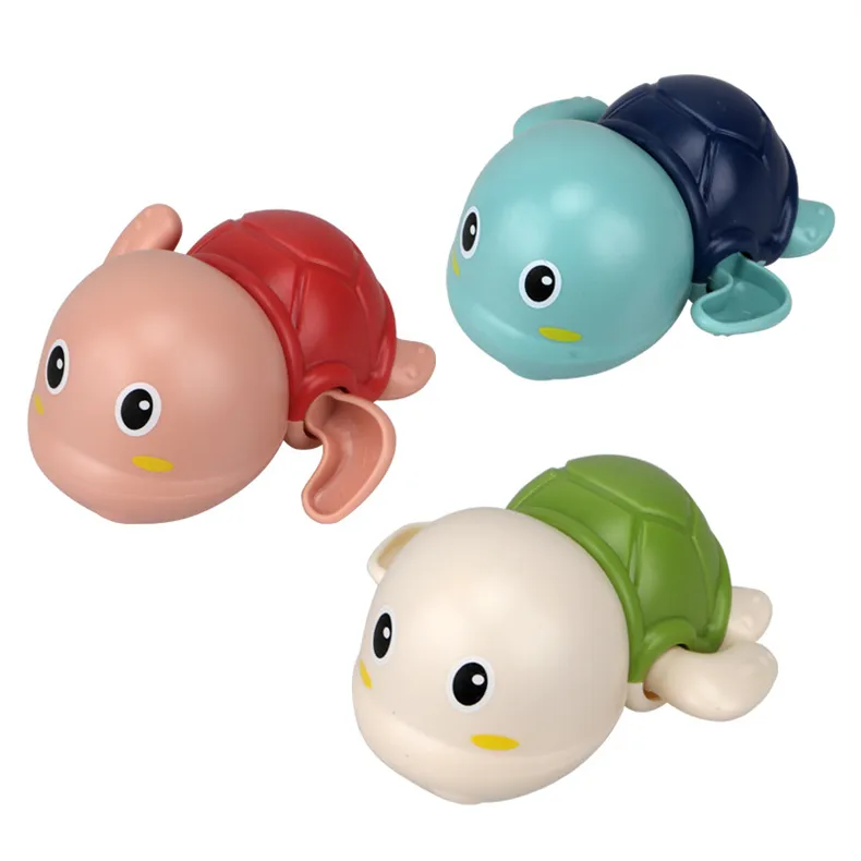 Sevimli yüzme kaplumbağa havuzu oyuncaklar Toddlers için 1-3 yüzer Wind Up oyuncaklar yeni doğan bebek banyo oyuncakları