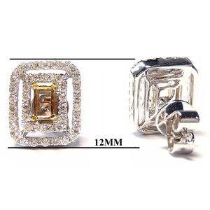 Boucles d'oreilles solitaires Hong Kong en or blanc 18 carats avec diamant de haute qualité, style vintage, pour fiançailles, anniversaire, mariage, fête, cadeau brillant - Product Image 2
