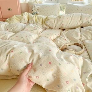 Ensemble de literie quatre pièces en lin respirant tricoté et imperméable, <span class=keywords><strong>housse</strong></span> de couette pour un usage quotidien - Product Image 2