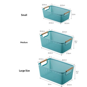 <span class=keywords><strong>Cestino</strong></span> portaoggetti rettangolare multifunzionale in plastica con design drenante per snack, verdure, articoli vari, cucina, <span class=keywords><strong>bagno</strong></span> - Product Image 6