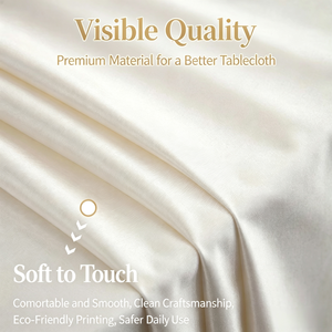 <span class=keywords><strong>Tovaglia</strong></span> Grande Personalizzata in Tessuto Satinato Bianco Avorio per Matrimoni e Feste - Product Image 2