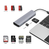 Adaptateur de concentrateur USB-C 8-en-1 avec Ethernet HDTVI et interface USB 3.0 100W de charge compatible avec pour MacBook Pro