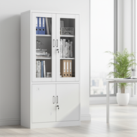 Gabinete Metálico Moderno para Uso Escolar con Puertas de Vidrio, Altura Ajustable, Gabinete de Almacenamiento de Archivos para Oficina en Oferta