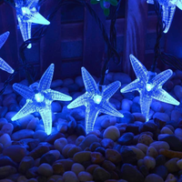 Guirlande lumineuse à 20 LED en forme d'étoile de mer, lumières de festival d'été en plein air, décoration féerique, lumières LED