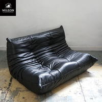 Muebles de Sala de Estar de Diseño Italiano Moderno y Lujoso, Sofá Combinado de Cuero para Sala de Estar de Villa, Conjunto Doble, Triple y Multipersona