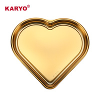 KARYO 2118 Boîte alimentaire à emporter en forme de cœur avec couvercle transparent doré pour fraises, cerises, boîte cadeau