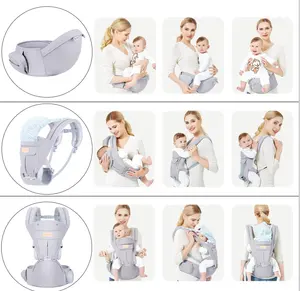 Эргономичная переноска на бедра от производителя, хлопковая переноска с капюшоном спереди и сзади, слинг для новорожденных младенцев
