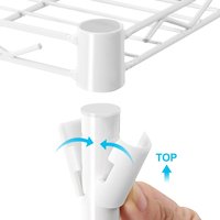 Étagère de rangement à 4 niveaux en fil métallique blanc, robuste, avec roulettes, pour cuisine, garde-manger, garage ou organisation domestique