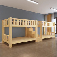 Lit superposé pour tout-petits sur mesure |   Minimalisme italien, bois massif épaissi, multifonctionnel, 4500x1000x1800mm, pour les écoles maternelles