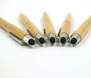 Hot Sell Wholesale Customised Logo Cheap Promotional Eco Wood Bamboo Stylus Ball Pen