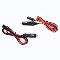 Kabel Radio CB 3-pin Merah dan Hitam Garis Paralel Ganda 15A dengan Colokan Pemantik Rokok 12V untuk Radio CB