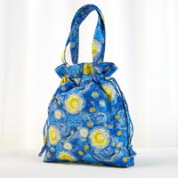 Bolso de regalo con cordón de Navidad de diseño Floral estético, bolso de mano de moda para mujer, bolso de mano de lona de algodón TC reciclado