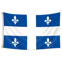 Drapeau du Québec, province canadienne, 100 % polyester, 3x5 pieds, prêt à être expédié