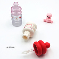Tubes de gloss à lèvres vides de 5 ml avec petit pinceau, conteneur de gloss à lèvres mignon et tendance, flacon de gloss à lèvres personnalisé