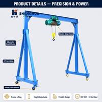 Mini-grue portative Shenghua de 5 tonnes avec hauteur réglable et roues pivotantes pour le levage de machines d'atelier