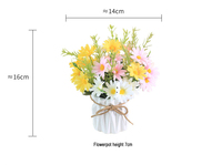 Hortensia dengan Pot Mini Hortensia Bunga Buatan Tanaman Buatan dalam Vas Keramik untuk Dekorasi Meja Kantor