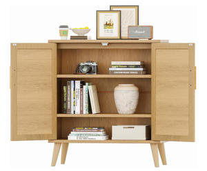 Moderne Minimalistische Japanse Stijl Zijkast Houten Rotan Log Opslag Voor Thuis Keuken Woonkamer Hotel Huismeubilair - Product Image 3