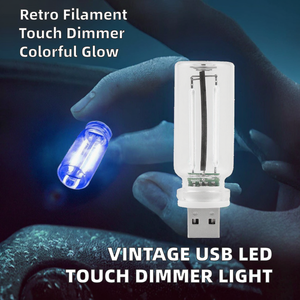 หลอดไฟ LED แบบสัมผัสหรี่แสงได้ รุ่นวินเทจ ใช้พอร์ต USB แรงดันไฟฟ้า DC5V สำหรับตกแต่งภายในรถยนต์ แสงไฟกลางคืนสีฟ้า ไฟตกแต่ง - Product Image 2