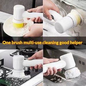 Electric <b>Cleaning</b> <b>Brush</b> With Handle Rechargeable Multifunctional Pot Washing <b>Brush</b> Rust Removal Cup Bowl Cleaner <b>Cleaning</b> Tool - Product Image 2