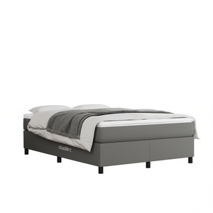 Modern Full Up-Holstered Bed <b>Frame</b> In Dark <b>Grey</b> Polyester Contemporary Design - Product Image 1
