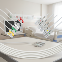 Câble ECG Ultraview compatible avec Spacelabs 90369, 93300, 5 fils, clip IEC, nylon, 0,9 m, usage hospitalier, Caremed