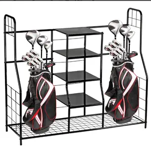 High Quality Garage Sports Equipment Golf Bag Storage Rack Golf Club Hat Gloves Accessories Display Stand