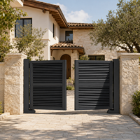 Portail en alliage d'aluminium à double battant de style chinois classique, idéal pour villas et jardins – Portails d'extérieur élégants pour petites cours – Offre spéciale