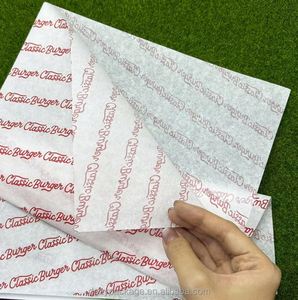 Papier d'emballage alimentaire biodégradable personnalisé, résistant à la graisse, pour l'emballage des hamburgers et des biscuits - Product Image 2