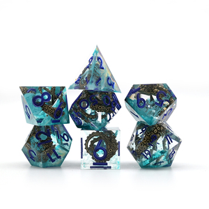 Crazy Octopus RPG <span class=keywords><strong>Dice</strong></span> Transparente Azul Púrpura Borde afilado Resina de <span class=keywords><strong>color</strong></span> DnD Juego de dados para juegos de rol - Product Image 3