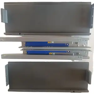 Aodheli kabinet dapur perangkat keras furnitur laci logam tutup lembut kotak logam ramping geser laci kotak baja ekstensi tunggal