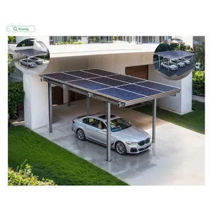 Abri d'auto solaire résidentiel Abri d'auto en aluminium Abri d'auto photovoltaïque de conception étanche avec rayonnage solaire