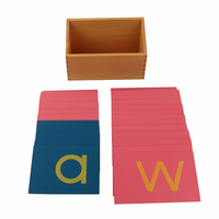 Lettres Montessori en papier sable, majuscules et cursives, avec boîte – Jouets éducatifs Montessori pour l'apprentissage de la langue