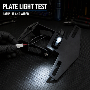 <span class=keywords><strong>Portatarga</strong></span> <span class=keywords><strong>Pieghevole</strong></span> in Metallo a Coda Corta con Indicatore di Direzione per Kawasaki Ninja 400 Nero - Product Image 4