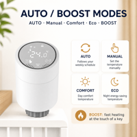 Válvula Termostática Inteligente Programable Tuya ZigBee3.0 para Radiador, Controlador de Temperatura con Control por Voz Alexa