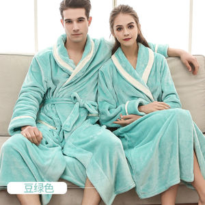 OEM/ODM-Albornoz De franela Unisex para parejas, ropa De Dormir, <span class=keywords><strong>bata</strong></span> De noche para Dormir - Product Image 4