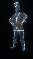 Costume LED Miroir pour Spectacle de Danse Ethnique Chinoise avec Chapeau Haut-de-forme, Lumière RGB, en Coton, pour Scène, Fête, Club, ou Costume de Robot