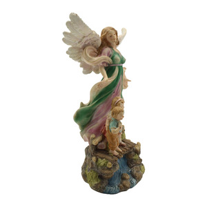Collezione Rinascimentale Regalo Religioso Statuetta in Resina di Angelo Custode con Bambini sul Ponte - Product Image 2