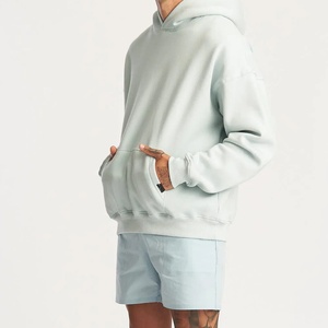 Sweat à capuche pour homme en molleton épais, coupe oversize à épaules tombantes, sans cordons, technique de broderie, imprimé personnalisé - Product Image 5