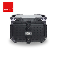 F2-moto Coffres Arrières de Moto 45L avec Plaque Pliante et Protections d'Angle en H des Deux Côtés