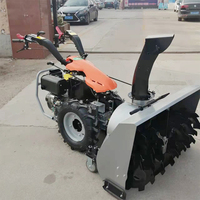 Balayeuse à neige thermique à poussée manuelle avec brosse rotative pour le nettoyage des trottoirs enneigés, directement de l'usine