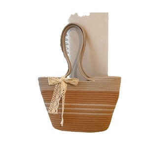 Sac fourre-tout tissé sur mesure, motif rayé en forme de coquille, boucle magnétique, usage quotidien, printemps 2023 - Product Image 5